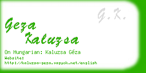 geza kaluzsa business card